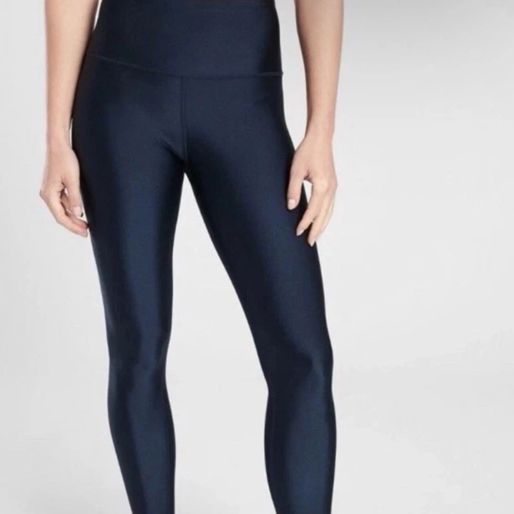 Athleta | M | Elation Shine 7/8 Tight |  Navy Blue | Womens | Metallic Leggings